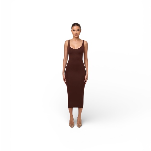 Naked Wardrobe Brown Sleeveless Dress - Picture 2 of 4